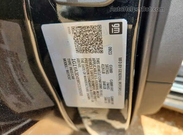 1G1YA3D49R5100508 2024 CHEVROLET CORVETTE Black VIN sticker view