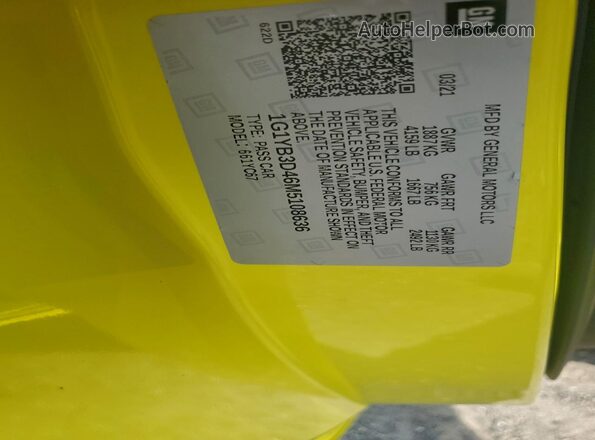 1G1YB3D46M5108636 2021 CHEVROLET CORVETTE Yellow Widok komory silnika