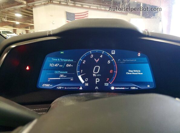 1G1YB3D48M5113580 2021 CHEVROLET CORVETTE Red Instrument cluster view