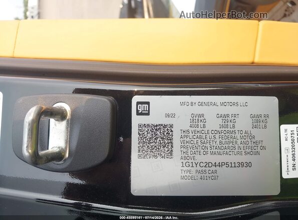 1G1YC2D44P5113930 2023 CHEVROLET CORVETTE Black Вид підкапотного простору