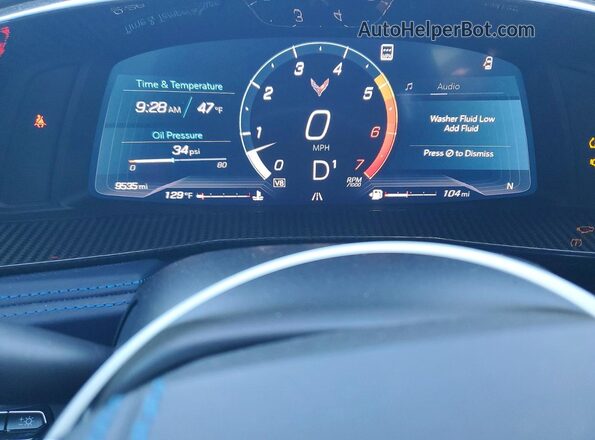1G1YC2D48M5120908 2021 CHEVROLET CORVETTE Blue Instrument cluster view