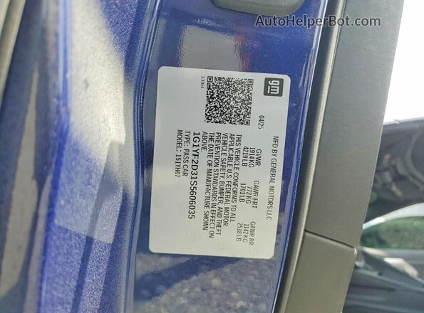 1G1YF2D31S5606035 2025 CHEVROLET CORVETTE Blue Widok komory silnika