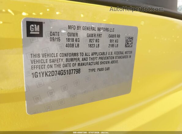 1G1YK2D74G5107798 2016 CHEVROLET CORVETTE Black ძრავის განყოფილების ხედი