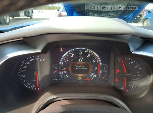 1G1YM2D73G5111268 2016 CHEVROLET CORVETTE Blue Instrument cluster view