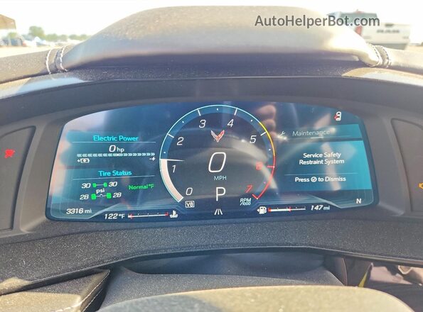 1G1YM3D4XS5500543 2025 CHEVROLET CORVETTE Gray Vista del cuadro de instrumentos