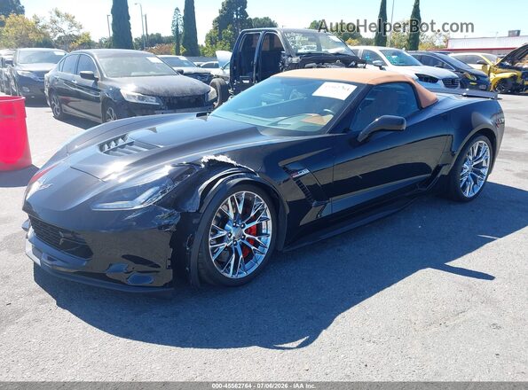 1G1YR3D68K5606198 2019 CHEVROLET CORVETTE Black წინა მარცხენა ხედი სამი მეოთხედიდან