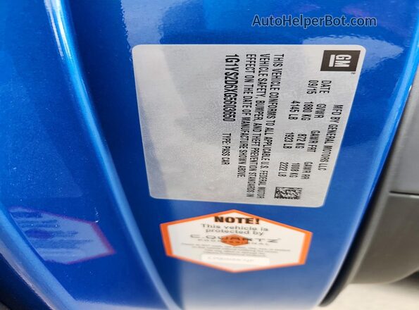 1G1YS2D6XG5603650 2016 CHEVROLET CORVETTE Синий Вид подкапотного пространства