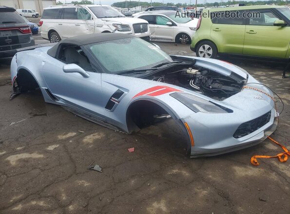 1G1YY3D76H5113981 2017 CHEVROLET CORVETTE Blue Delantero derecho