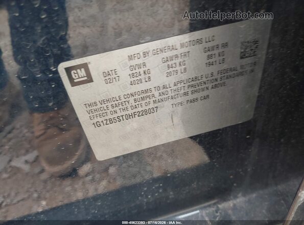 1G1ZB5ST0HF228037 2017 CHEVROLET MALIBU Синий Вид подкапотного пространства
