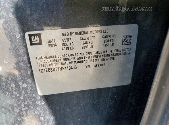 1G1ZB5ST1HF110496 2017 CHEVROLET MALIBU Charcoal Widok komory silnika