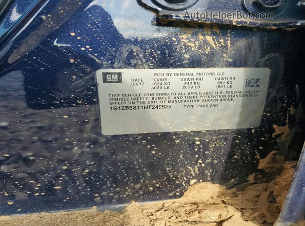 1G1ZB5ST1HF249625 2017 CHEVROLET MALIBU Black Widok komory silnika