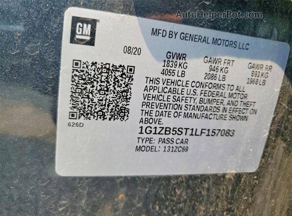 1G1ZB5ST1LF157083 2020 CHEVROLET MALIBU Gray Widok komory silnika