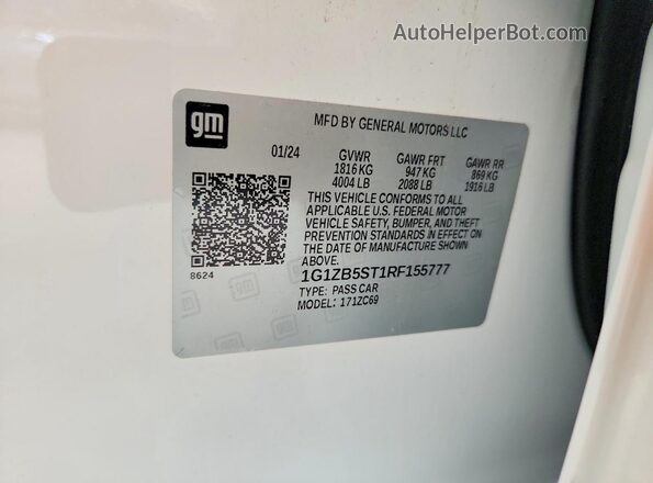 1G1ZB5ST1RF155777 2024 CHEVROLET MALIBU White Vista del compartimento del motor