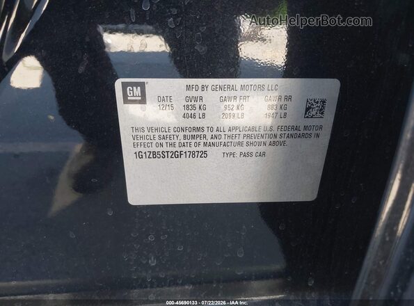 1G1ZB5ST2GF178725 2016 CHEVROLET MALIBU Black Widok komory silnika