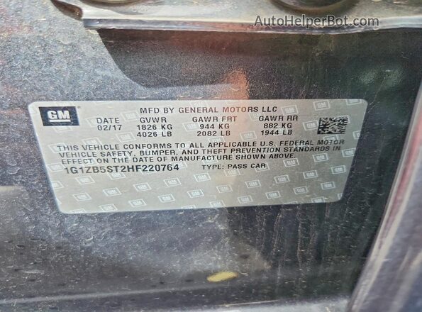 1G1ZB5ST2HF220764 2017 CHEVROLET MALIBU Charcoal Вид підкапотного простору