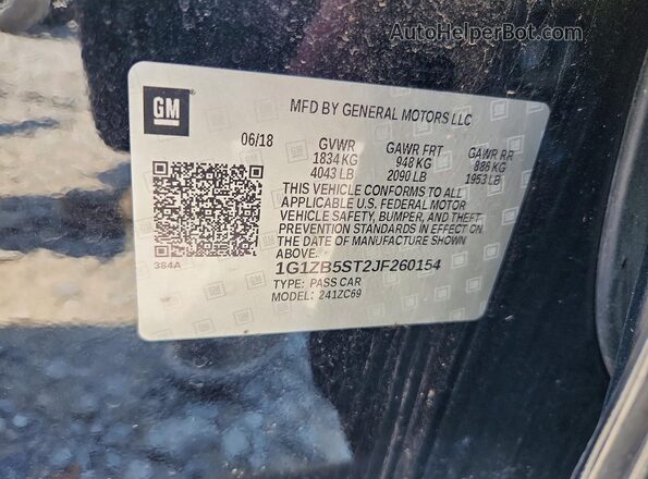 1G1ZB5ST2JF260154 2018 CHEVROLET MALIBU Black Շարժիչի բաժամունքի տեսք