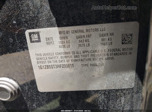 1G1ZB5ST3HF239811 2017 CHEVROLET MALIBU Black Շարժիչի բաժամունքի տեսք