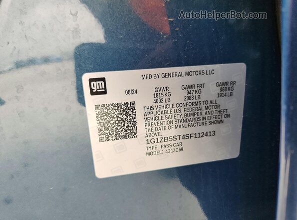 1G1ZB5ST4SF112413 2025 CHEVROLET MALIBU Синий Вид подкапотного пространства