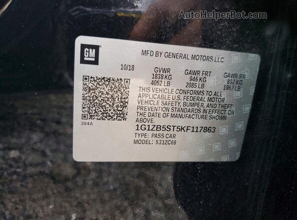 1G1ZB5ST5KF117863 2019 CHEVROLET MALIBU Black Widok komory silnika