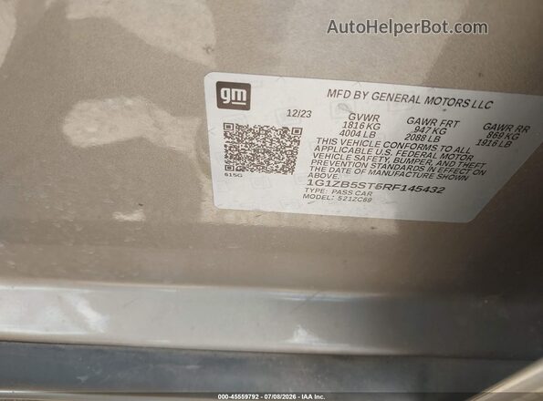 1G1ZB5ST5RF145432 2024 CHEVROLET MALIBU Champagne Вид підкапотного простору