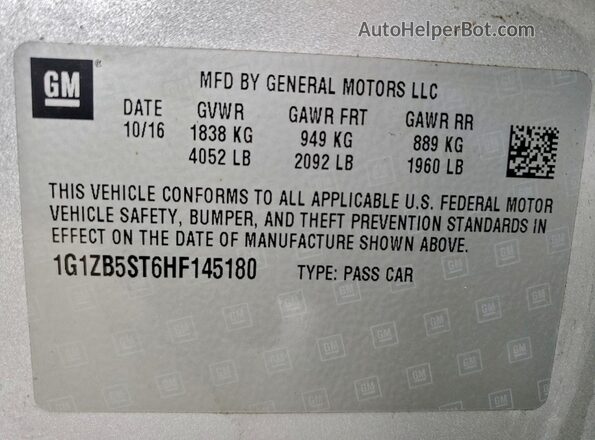 1G1ZB5ST6HF145180 2017 CHEVROLET MALIBU White Vista del compartimento del motor