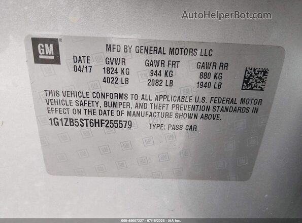 1G1ZB5ST6HF255579 2017 CHEVROLET MALIBU Silver Շարժիչի բաժամունքի տեսք