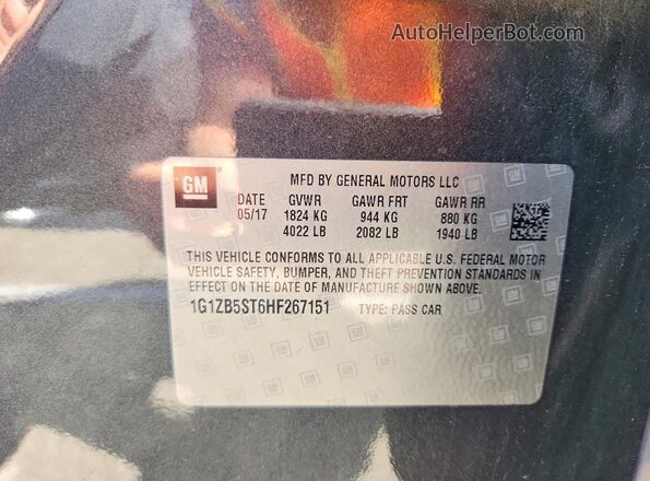 1G1ZB5ST6HF267151 2017 CHEVROLET MALIBU Black ძრავის განყოფილების ხედი