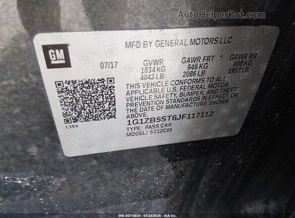 1G1ZB5ST6JF117112 2018 CHEVROLET MALIBU Gray Widok komory silnika