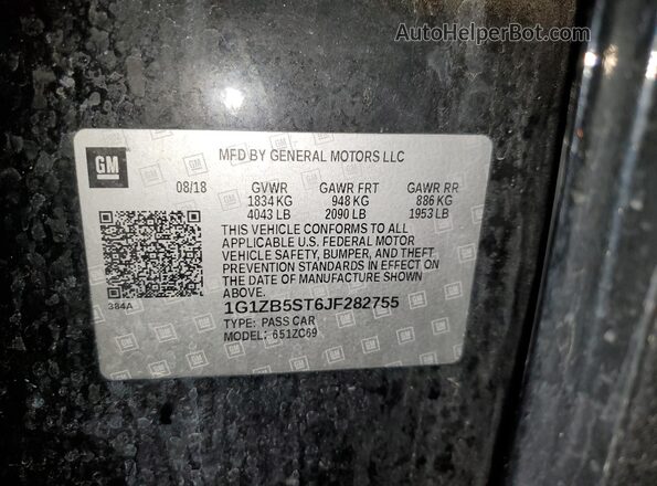 1G1ZB5ST6JF282755 2018 CHEVROLET MALIBU Black Շարժիչի բաժամունքի տեսք