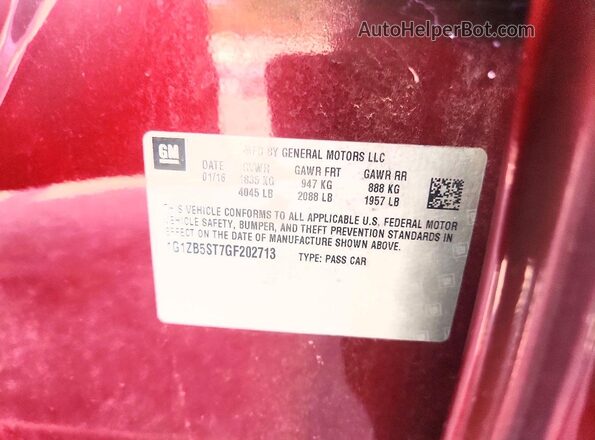 1G1ZB5ST7GF202713 2016 CHEVROLET MALIBU Red ძრავის განყოფილების ხედი