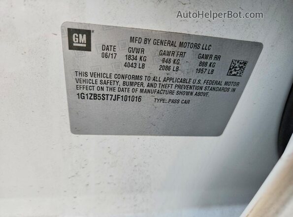 1G1ZB5ST7JF101016 2018 CHEVROLET MALIBU White Widok komory silnika