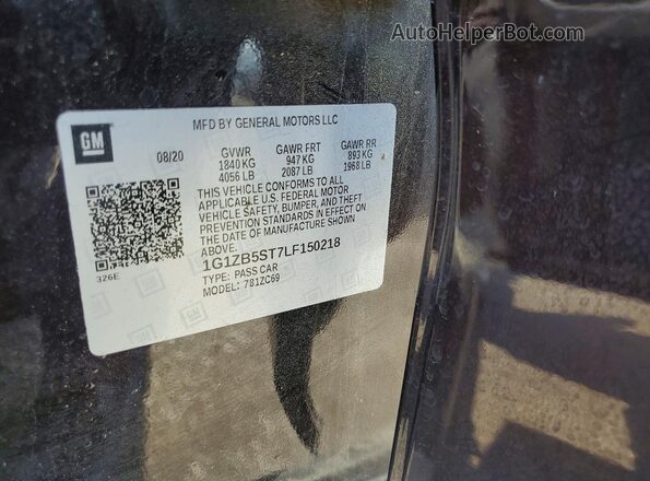 1G1ZB5ST7LF150218 2020 CHEVROLET MALIBU Burgundy Widok komory silnika