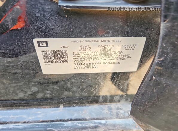 1G1ZB5ST9LF034065 2020 CHEVROLET MALIBU Black Vista del compartimento del motor