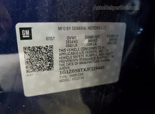 1G1ZB5STXJF119445 2018 CHEVROLET MALIBU Black Շարժիչի բաժամունքի տեսք