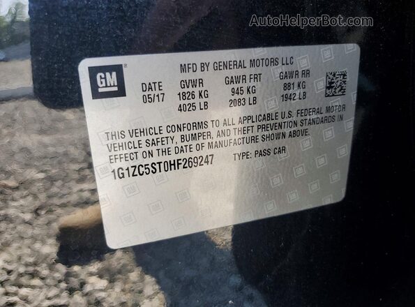 1G1ZC5ST0HF269247 2017 CHEVROLET MALIBU Black Widok komory silnika
