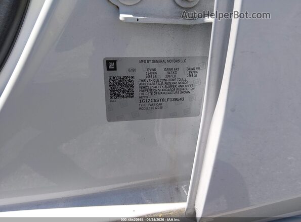 1G1ZC5ST0LF139543 2020 CHEVROLET MALIBU White Շարժիչի բաժամունքի տեսք