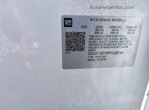 1G1ZC5ST0PF218765 2023 CHEVROLET MALIBU White Widok komory silnika