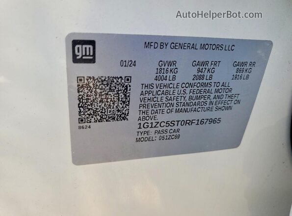 1G1ZC5ST0RF167965 2024 CHEVROLET MALIBU White ძრავის განყოფილების ხედი