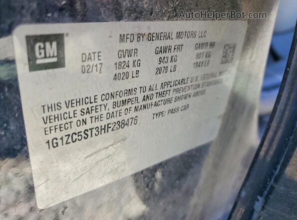 1G1ZC5ST3HF238476 2017 CHEVROLET MALIBU Blue Engine compartment view