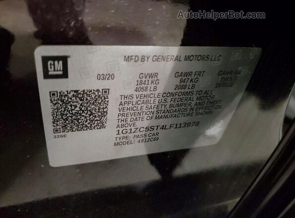 1G1ZC5ST4LF113978 2020 CHEVROLET MALIBU Brown Շարժիչի բաժամունքի տեսք