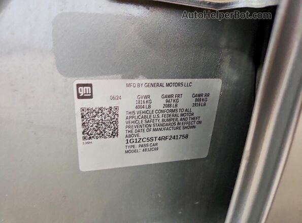 1G1ZC5ST4RF241758 2024 CHEVROLET MALIBU Gray Շարժիչի բաժամունքի տեսք