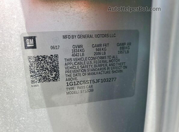 1G1ZC5ST5JF103277 2018 CHEVROLET MALIBU Silver Widok komory silnika