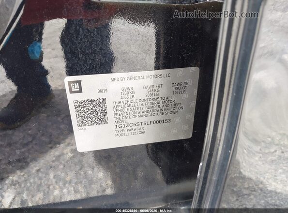 1G1ZC5ST5LF000153 2020 CHEVROLET MALIBU Black Widok komory silnika