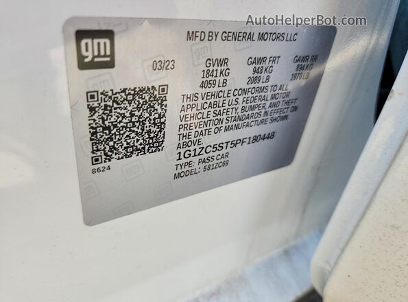 1G1ZC5ST5PF180448 2023 CHEVROLET MALIBU Белый Вид подкапотного пространства