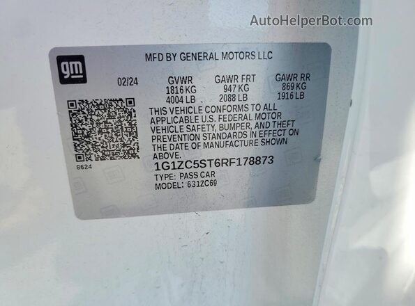 1G1ZC5ST6RF178873 2024 CHEVROLET MALIBU White Widok komory silnika