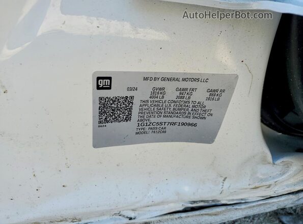 1G1ZC5ST7RF190966 2024 CHEVROLET MALIBU White Շարժիչի բաժամունքի տեսք