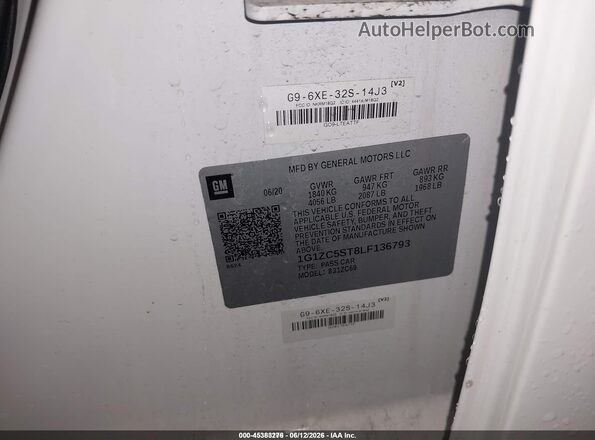 1G1ZC5ST8LF136793 2020 CHEVROLET MALIBU White Vista del compartimento del motor