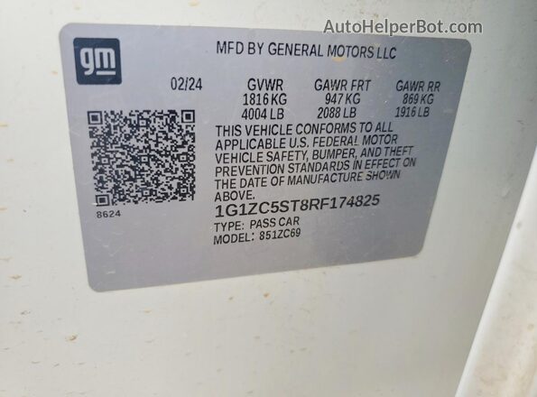 1G1ZC5ST8RF174825 2024 CHEVROLET MALIBU White Widok komory silnika