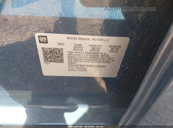 1G1ZC5STXRF129143 2024 CHEVROLET MALIBU Blue Engine compartment view