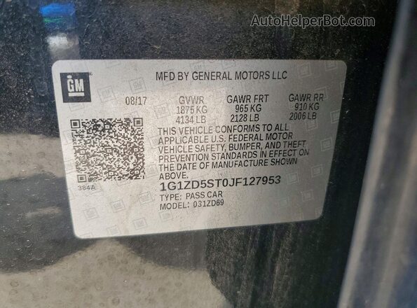 1G1ZD5ST0JF127953 2018 CHEVROLET MALIBU Black Widok komory silnika